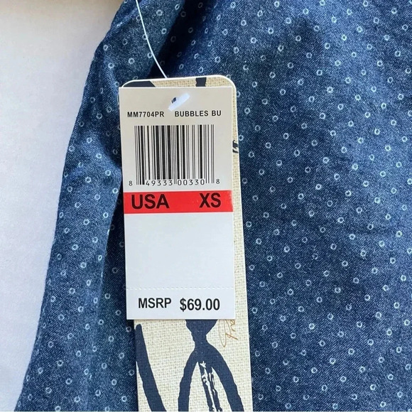 NWT SEVEN7 Button Down Dark Wash Blue Denim Jean Shirt - Picture 4 of 12